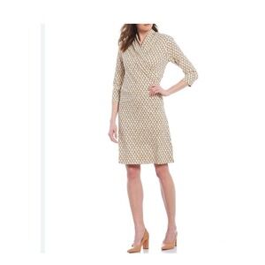 J. McLaughlin Panama Triangle Print Faux Wrap Dress‎ Catalina Cloth Medium